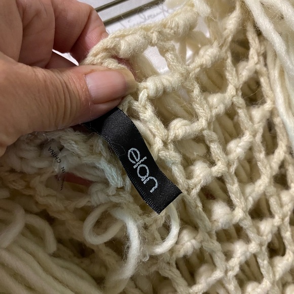 Elan size large string vest crochet boho hippy unique club stretch warm layer - Picture 11 of 14